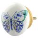 Blue Butterfly Ceramic Flat Cabinet Knob Online