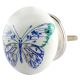Blue Butterfly Ceramic Flat Cabinet Knob Online