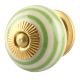 Pea Green Striped Ceramic Cabinet Knob