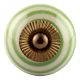Pea Green Striped Ceramic Cabinet Knob