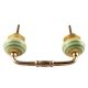 Pea Green Striped Ceramic Bridge Handles