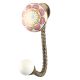 Pink Wheel Flower Ceramic Wall Hook in Antique Fitting