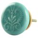 Sea Green Leaf Ceramic Flat Drawer Knob Online