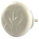 Ceramic Flat Wardrobe Knob in Cream Flower