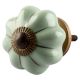 Sage Green Medium Ceramic Melon Knob in Silver Line