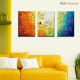 Colorful Painting Love Bird on a Branch Premium Quality Canvas Wall Hanging