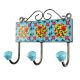 Turquoise Red Flower Ceramic Tiles Hooks