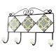 Forest Green Ceramic Floral Tile Hook