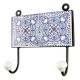 Ceramic Floral Tile Hook in Blue And White