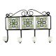Pea Green Ceramic Floral Tile Hook