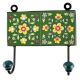Forest Green Floral Ceramic Tile Hook