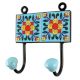Turquoise Floral Ceramic Tile Hook Online