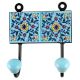 Turquoise Wheel Flower Ceramic Tile Hook