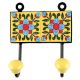 Yellow Floral Ceramic Tile Hook