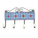 Turquoise And Red Flower Ceramic Tile Hook 