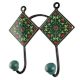 Forest Green Ceramic Tile Hook