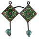 Forest Green Ceramic Tile Hook