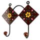 Brown With Yellow Tiny Flower Ceramic Tile Hook
