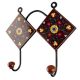Brown Ceramic Floral Tile Hook