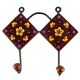 Ceramic Floral Tile Hook in Brown