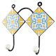 Yellow Ceramic Floral Tile Hook 