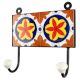 Orange Flowerl Ceramic Tile Hook