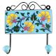 Turquoise Flower Ceramic Tile Hook
