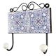 Blue Ceramic Floral Tile Hook