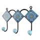Turquoise Floral Ceramic Tile Wall Hook Online