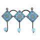Turquoise Floral Ceramic Tile Wall Hook Online