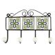 Pea Green Ceramic Floral Tile Wall Hook