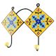 Turquoise Floral Ceramic Tile Wall Hook