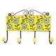 Ceramic Floral Tile Hook in Yellow