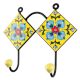 Turquoise Ceramic Floral Tile Hook Online
