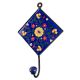 Navy Blue Ceramic Floral Tile Hook