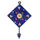 Navy Blue Ceramic Floral Tile Hook