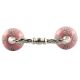 Pink Marigold Etched Ceramic Cut Bridge Handle
