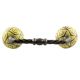 Yellow Base Brown Etched Ceramic Floral Cut Bridge Handle Online