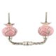 Pink Etched Ceramic Floral Cut Bridge Handle