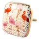 Pink and Gold Flamingo Square Ceramic Dresser Knob
