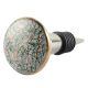 Ceramic Floral Wine Stopper in Green