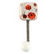 Red Flower Square Ceramic Wall Hook in Antique Fitting