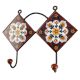 White Floral Ceramic Tile Hook
