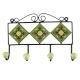 Pea Green Ceramic Floral Tile Hook