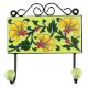 Pea Green Leaf Flower Ceramic Tile Hook