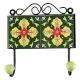 Forest Green Ceramic Floral Tile Hook