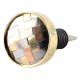 Silver Round Metal And Wood Wine Stopper