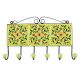Pea Green Wheel Ceramic Floral Tile Hook Online