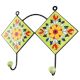 Sunflower Ceramic Tile Hook in Pea Green