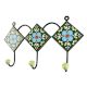 Forest Green Floral Ceramic Tile Hook
